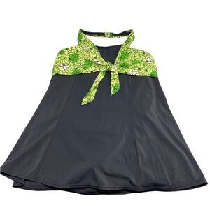 Tropical Escape Tie Front Halter Swim Dress size 20W